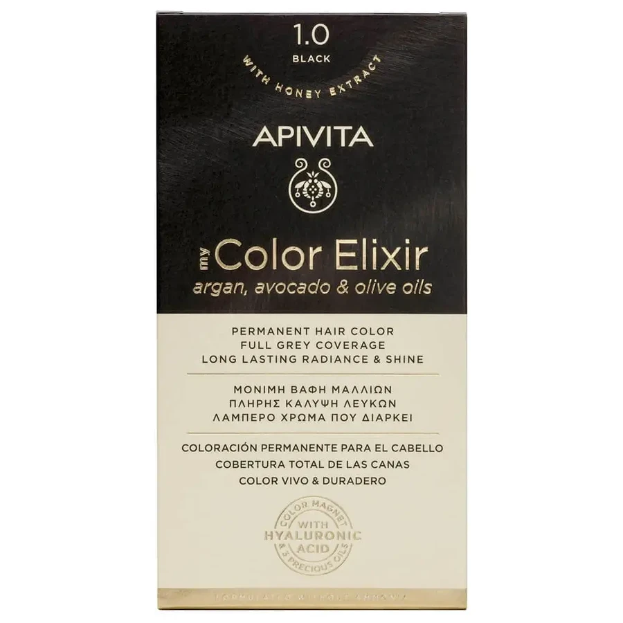 Apivita My Colour Elixir Перманентная краска для волос N1.0 Натуральный черный: цены и характеристики