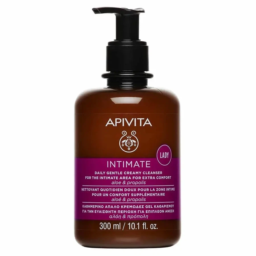 Apivita Intimate Lady Ежедневный мягкий очищающий гель для чувствительных зон с алоэ и прополисом 300 мл: цены и характеристики