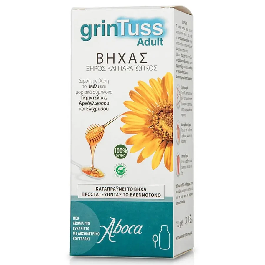 Aboca Grintuss Взрослый сухой и продуктивный сироп от кашля 180 гр: цены и характеристики
