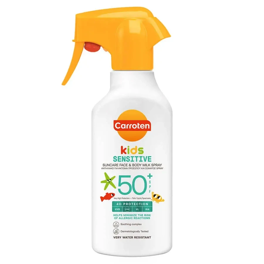 Морквяний молочко-спрей для обличчя та тіла Sensicare Kids Suncare Kids Suncare SPF50+ 270мл: ціни та характеристики