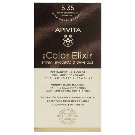 Apivita My Colour Elixir Перманентная краска для волос N5,35 Светло-коричневый медовый махагон: цены и характеристики