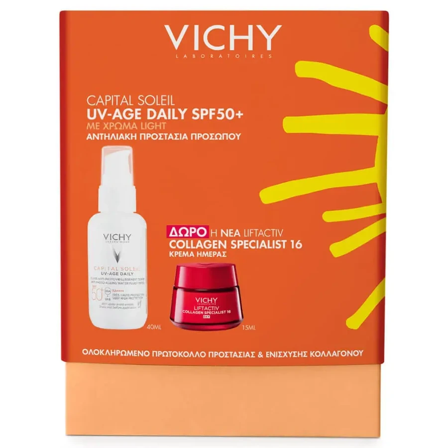 Vichy Promo Pack Capital Soleil Capital Soleil UV-Age Daily Fluid with Colour Light SPF50+ 40ml & FREE Liftactiv Collagen Specialist 16 Day Cream 15ml: цены и характеристики