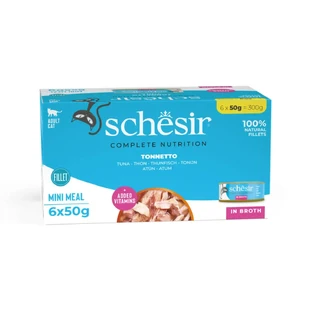 SCHESIR Complete Nutrition, Тунець, консерви для вологих котів, (у супі), мультипакет, 50г х 6шт