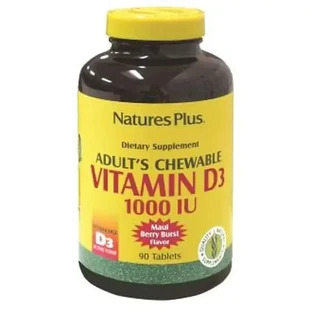 Natures Plus Витамин D3 1000Iu, 90 жевательных таблеток