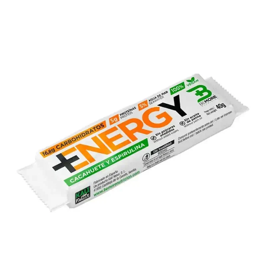 Енергетичний батончик Bemore Nutrition Energy+ зі смаком арахісу та спіруліни: ціни та характеристики