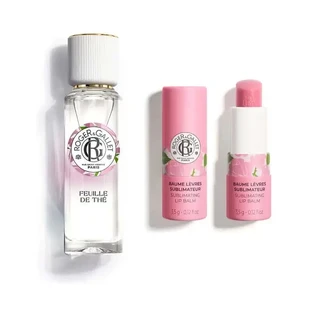 Бальзам для губ Roger & Gallet Rose + ароматическая вода Feuille De Thé Well-being