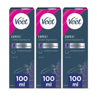 Крем для депіляції Veet для жінок під пахвами та в зоні бікіні рулонний, 3х100мл