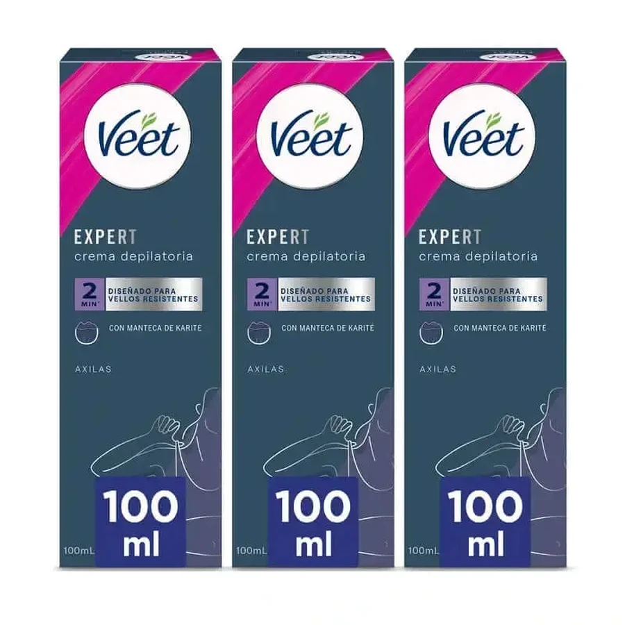 Крем для депіляції Veet для жінок під пахвами та в зоні бікіні рулонний, 3х100мл: ціни та характеристики