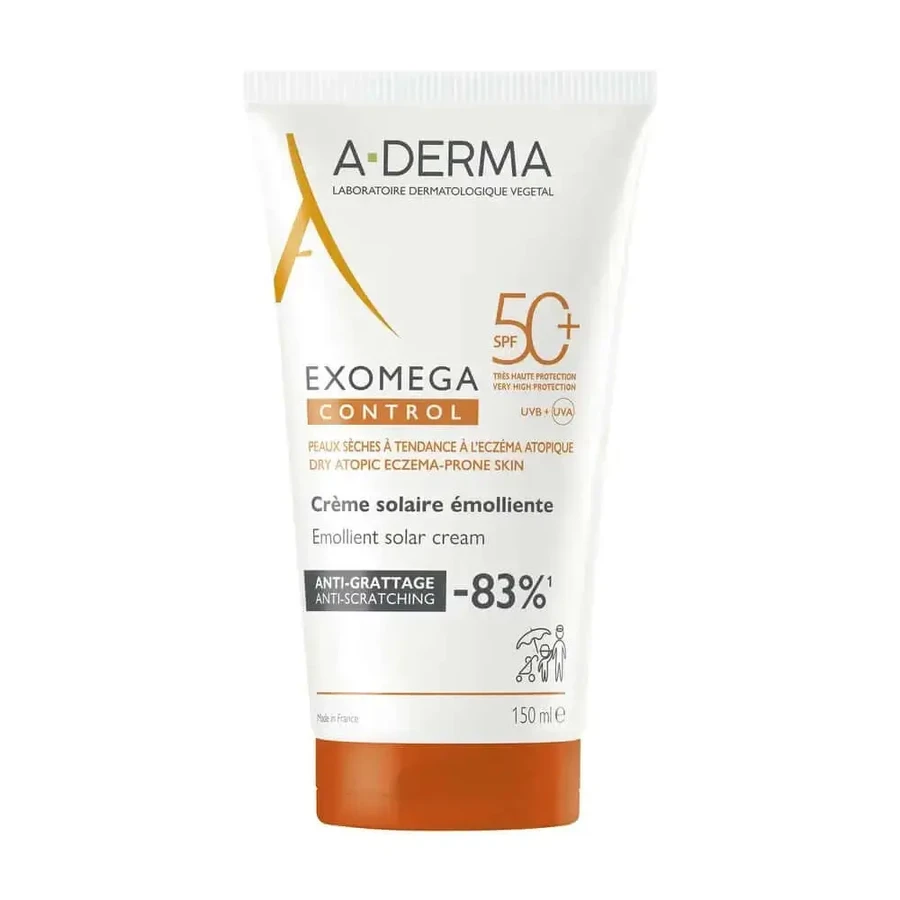Aderma Exomega Control Пом'якшувальний сонцезахисний крем SPF50+, 150 мл: ціни та характеристики
