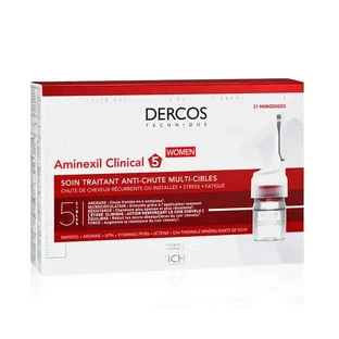 Vichy Dercos Aminexil Clinical 5 проти випадіння волосся багатофункціональної дії для жінок, 21 разова доза