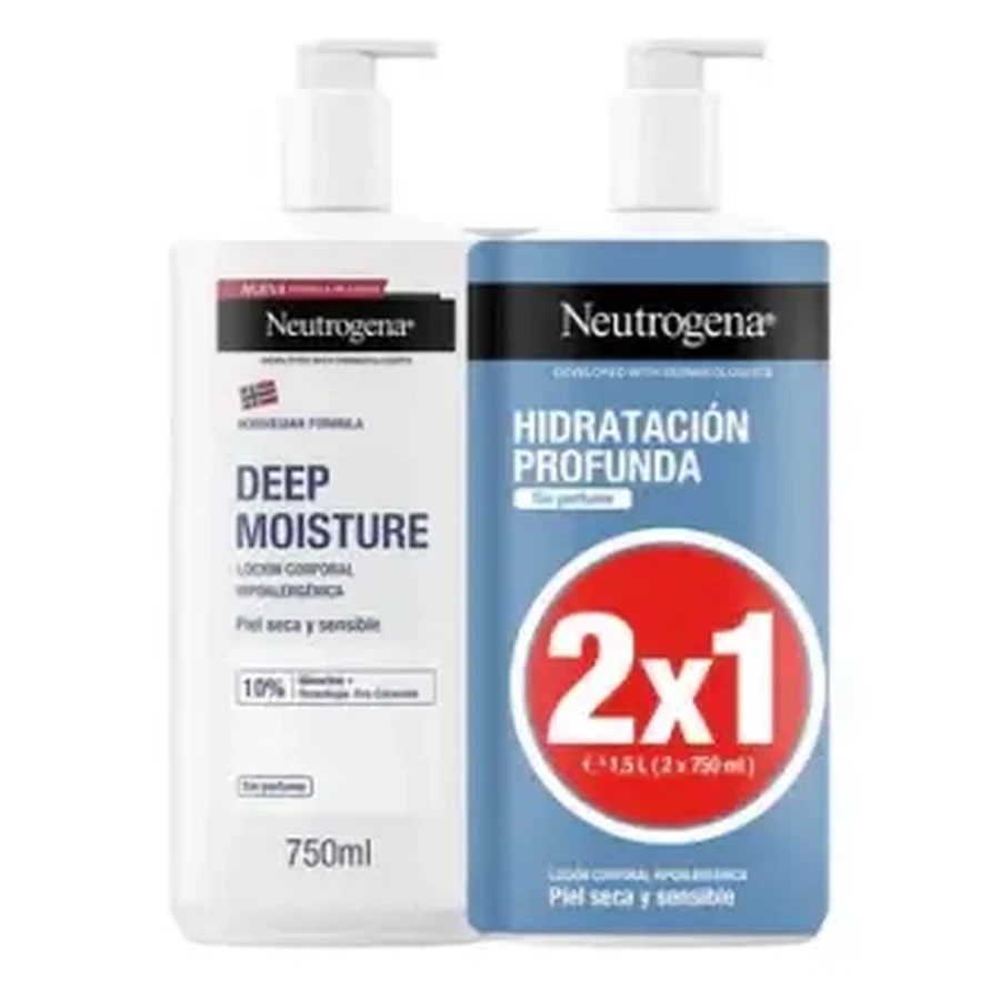 Neutrogena DUPLO Глубоко увлажняющий лосьон для чувствительной кожи 2X750 мл: цены и характеристики