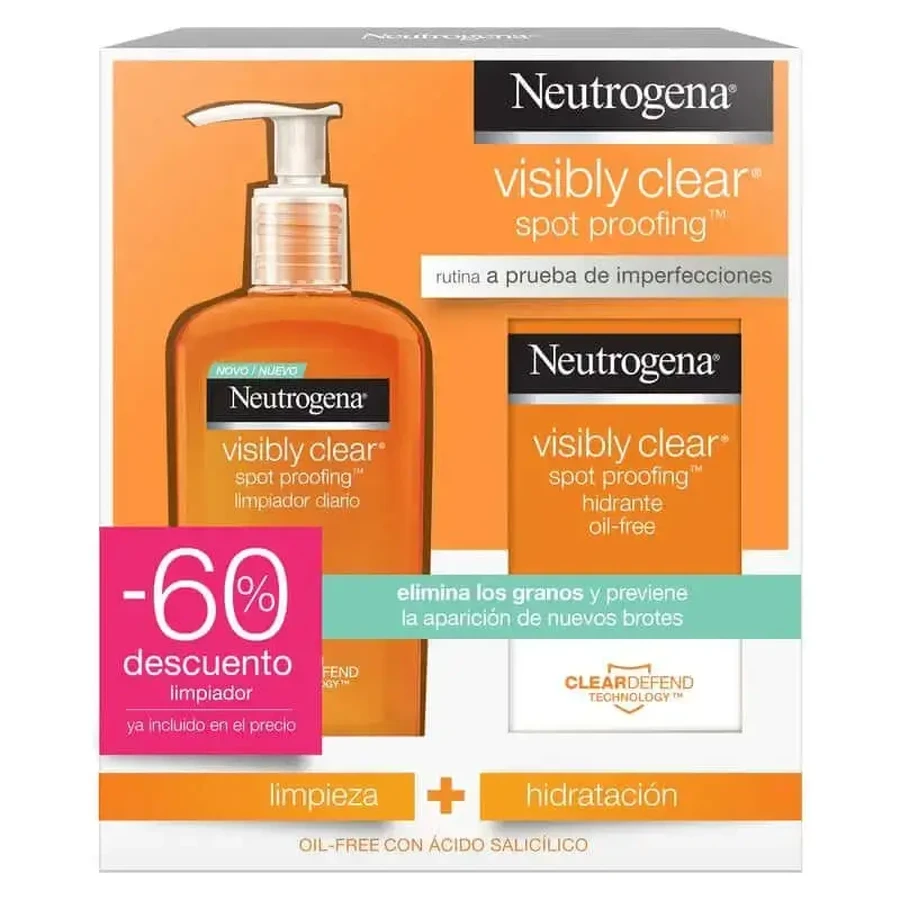 Neutrogena PACK Visibly Clear Очищуючий гель 200мл + Зволожуючий крем 50мл: ціни та характеристики