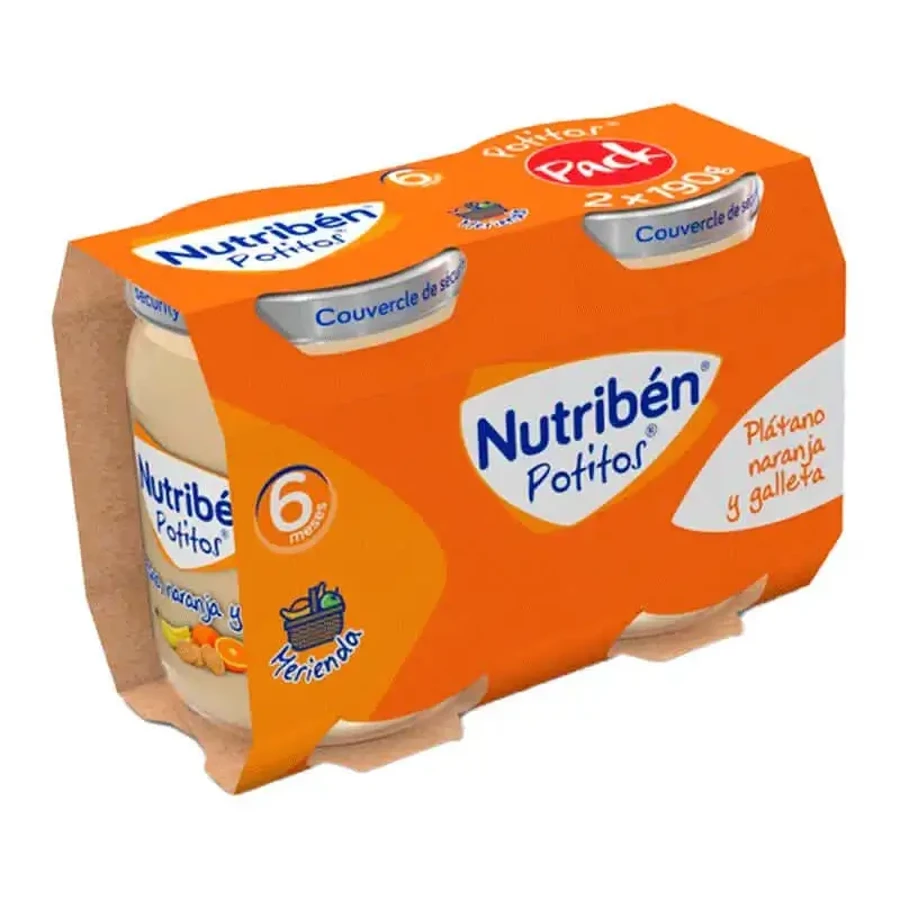 Nutriben Snack Pot Pack Банан, апельсин і печиво 2X190г: ціни та характеристики