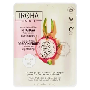 Iroha Nature Осветляющая маска для лица с натуральными экстрактами питахайи, 20 мл