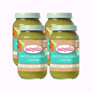 Babybio Ризотто з лососем з цибулею-пореєм, упаковка 4 х 200 г