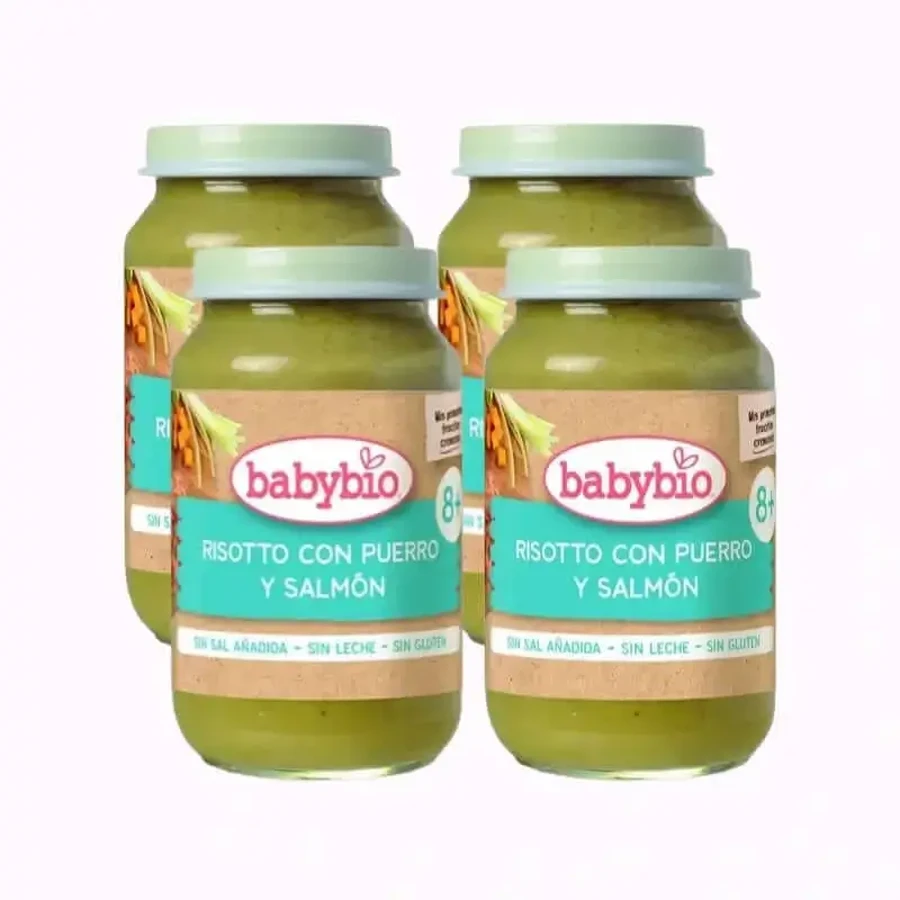 Babybio Ризотто з лососем з цибулею-пореєм, упаковка 4 х 200 г: ціни та характеристики