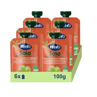 Hero Baby Pack Еко Саше Тільки яблука, полуниця, банани та чорниця, 6 X 100 грам