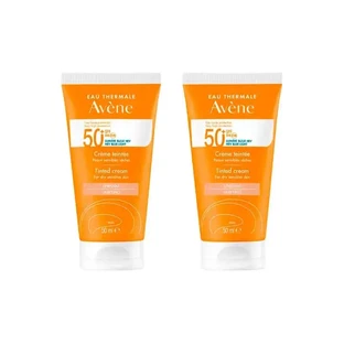 Avene Солнцезащитный крем для чувствительной кожи SPF 50+ цветной, 2х50 мл