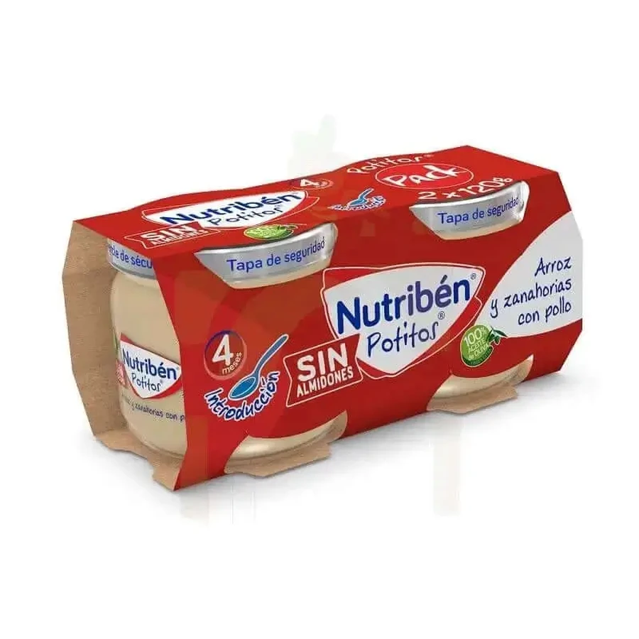 Nutribén Potito De Introducción - рис і морква з куркою, 2 x 120 г: ціни та характеристики