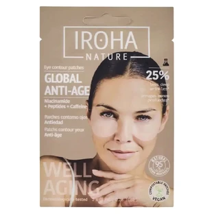 Антивікові патчі для очей Iroha Nature Global Anti-Aging - Ніацинамід, 16 (2х8) мл