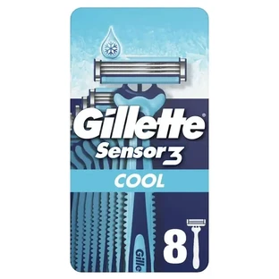 Gillette Sensor3 Cool Eucalyptus Lubricating Strips Мужские одноразовые бритвы, 8 шт.