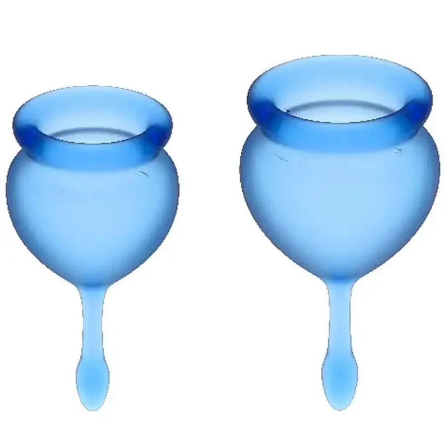 Набір інтенсивних менструальних чашок Satisfyer Feel Good Intense Blue 15 + 20 мл: ціни та характеристики