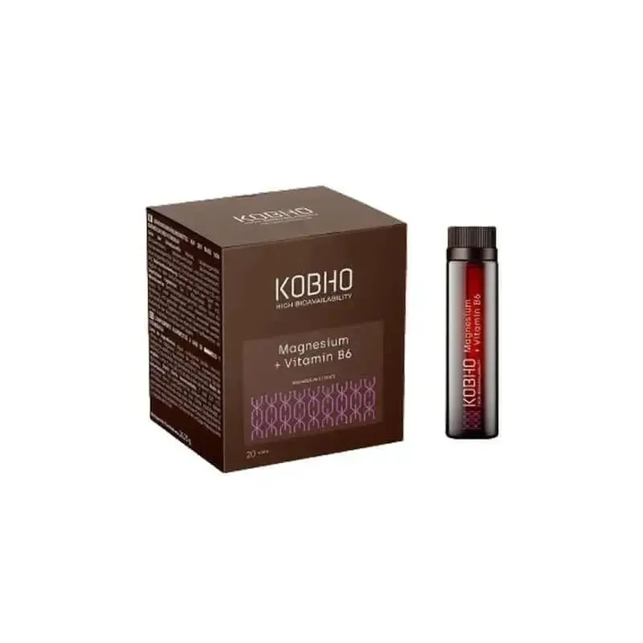 Добавка Kobho Labs Магній + вітамін В6, 20 флаконів: ціни та характеристики