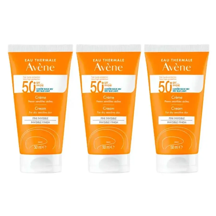 Avene Солнцезащитный крем Spf 50+, 3 x 50 мл: цены и характеристики