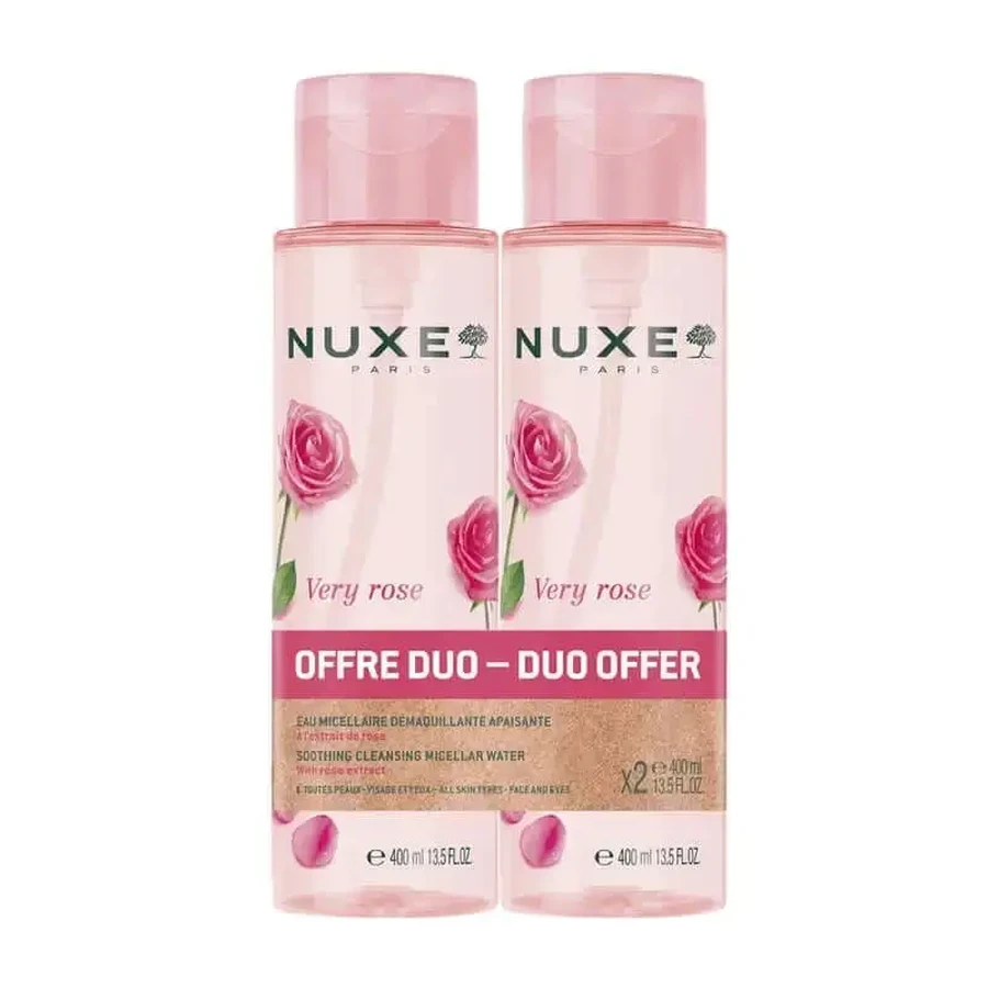 Заспокійлива міцелярна вода Nuxe Very Rose Duplo, 2х400 мл: ціни та характеристики