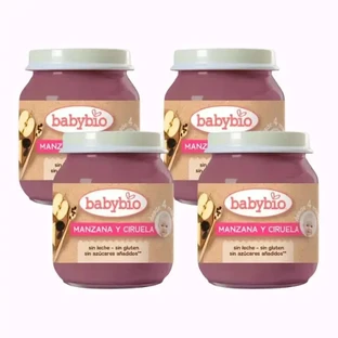 Babybio Яблоко-слива, упаковка 4 х слива, 130 г
