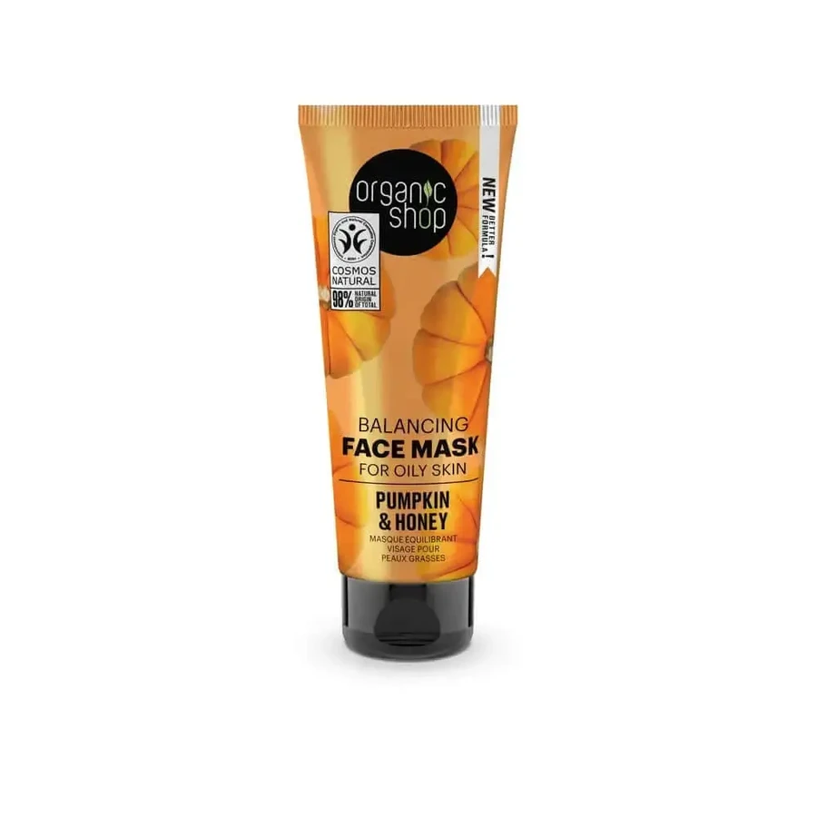 Organic Shop Organic Shop Балансуюча маска для обличчя для жирної шкіри з гарбузом та медом, 75 мл: ціни та характеристики
