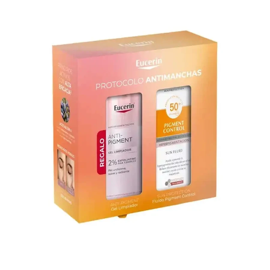 Eucerin Pack Sun Face Pigment Control Fluid Fps50+ 50 Ml + Free Anti-Pigment Cleansing Gel 200 Ml: цены и характеристики