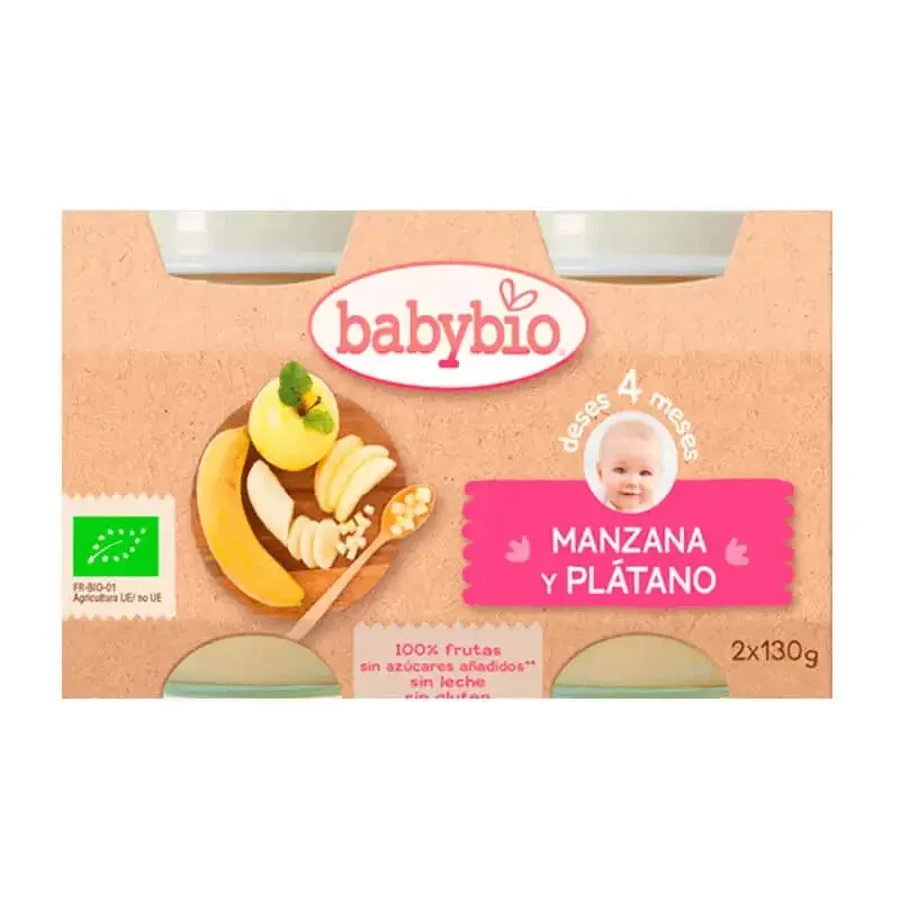 Babybio Яблоко-банан, 130 гр: цены и характеристики