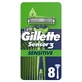 Gillette Sensor3 Sensitive Мужские одноразовые безопасные бритвы со смазывающей полоской, 8 шт.