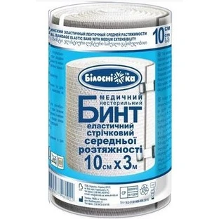  Бинт медичний еластичний стрічковий середньої розтяжності, 10 см х 3 м