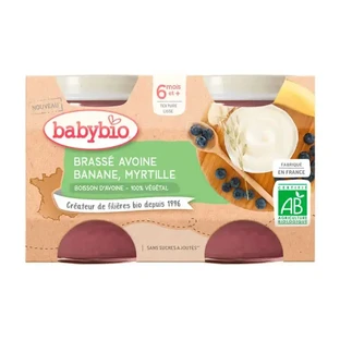 Babybio Йогурт овсяный Банан Черника - 2х130г