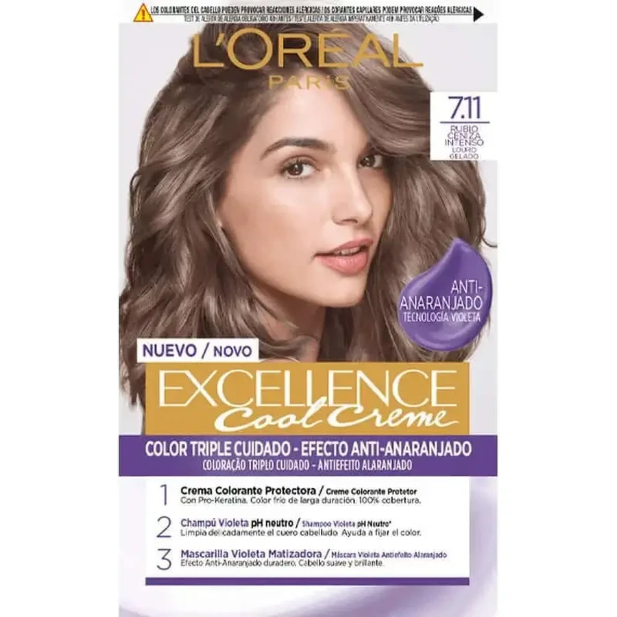 L'Oréal Paris Excellence Creme Permanent Hair Color - Оттенок 7.11 Интенсивный пепельный блондин: цены и характеристики