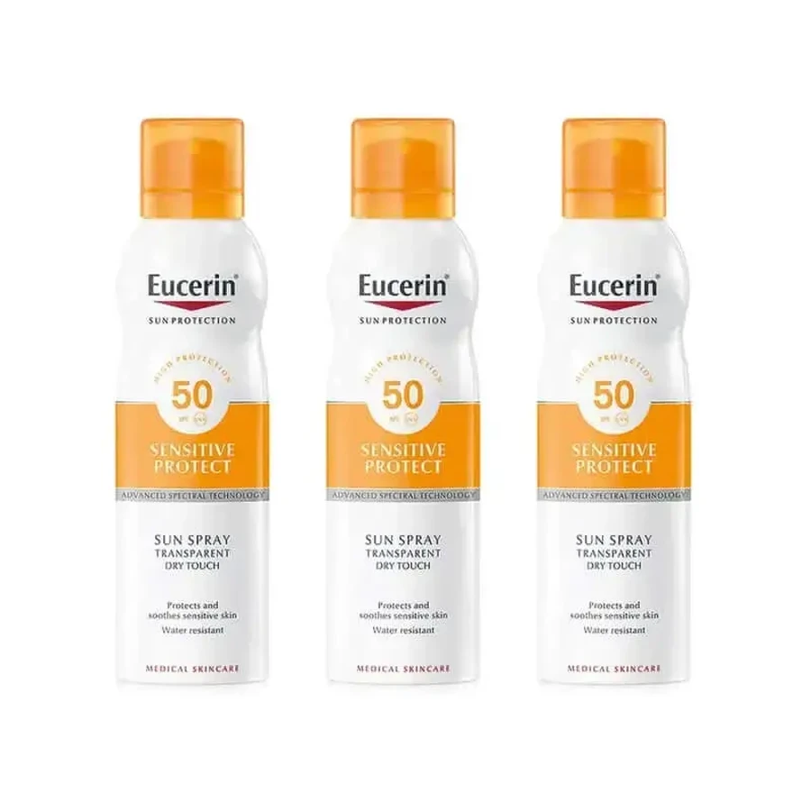 Eucerin Eucerin Dry Touch Прозорий сонцезахисний спрей Spf50+, 3X200 мл: ціни та характеристики
