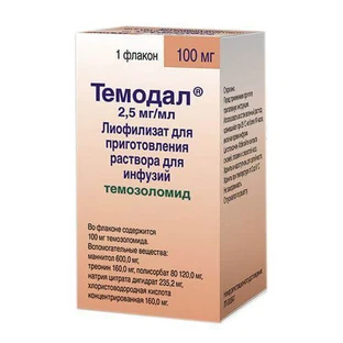 Темодал пор. д/п р-ну д/інф. 2,5 мг/мл фл. 100 мг