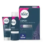 Veet Expert Набор для удаления волос в интимных зонах, депиляционный крем 50 мл для женщин и пенка 50 мл