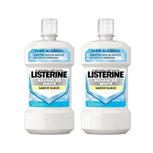 Listerine Duplo Полоскание для рта, улучшенное отбеливание, без спирта, мягкая мята, 2 x 500 мл