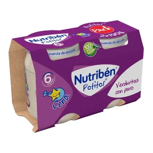 Nutribén Пакет Потито Ужин Овощи с индейкой, 2X190 грамм