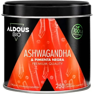 Корінь ашвагандхи Aldous Bio з чорним перцем, 250 капсул
