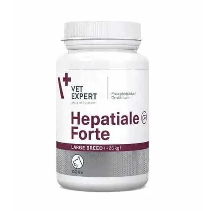 Добавка для зміцнення функції печінки у собак великих порід Hepatiale Forte Large Breed Twist Off, 40 капсул, VetExpert: ціни та характеристики