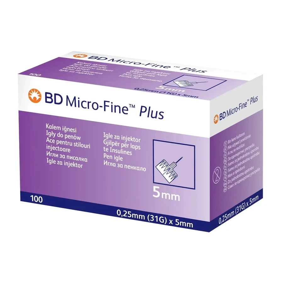 BD Micro-Fine Plus, голки для інсулінових ручок 31G (0,25 мм) x 5 мм, 100 штук: ціни та характеристики