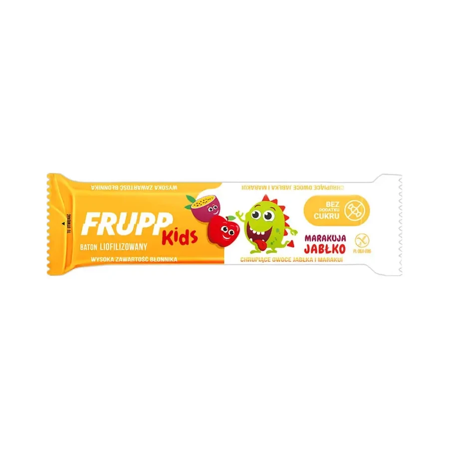 Celiko Frupp Kids, батончик сублімований, яблуко, маракуйя, без цукру, 9 г: ціни та характеристики