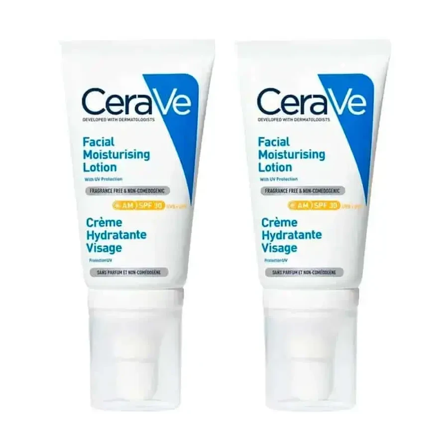 CeraVe Зволожуючий лосьйон для обличчя SPF30, упаковка 2 x 52 мл: ціни та характеристики
