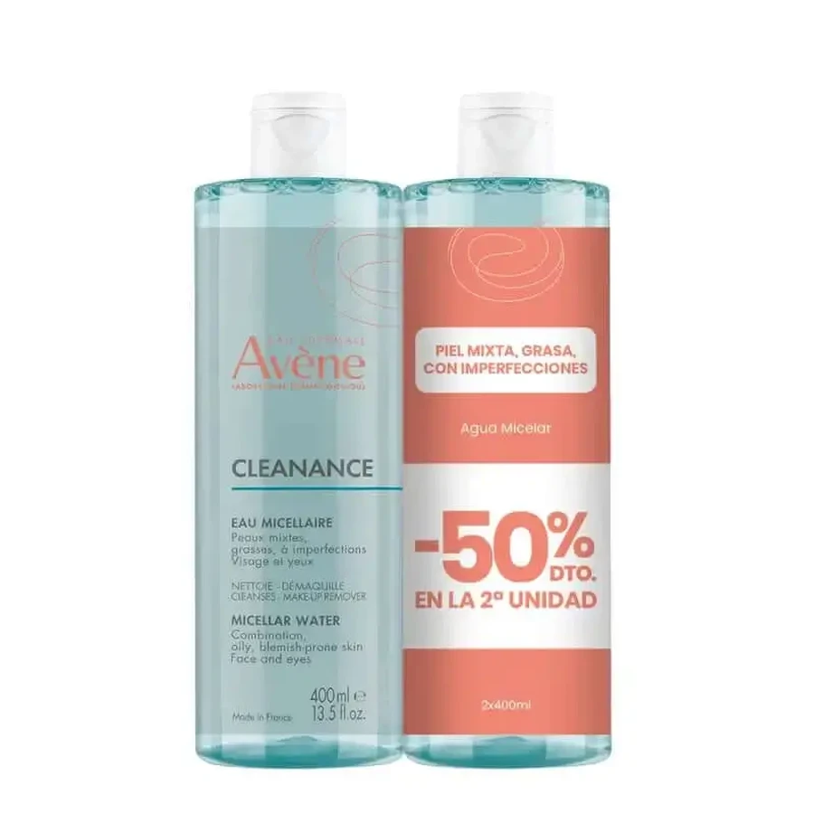 Avene Duo Cleanance Міцелярна очищувальна вода, 400 мл 50% знижка на 2 одиниці: ціни та характеристики