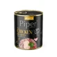 Влажный корм для взрослых собак с куриными сердечками и шпинатом, 800 г, Piper