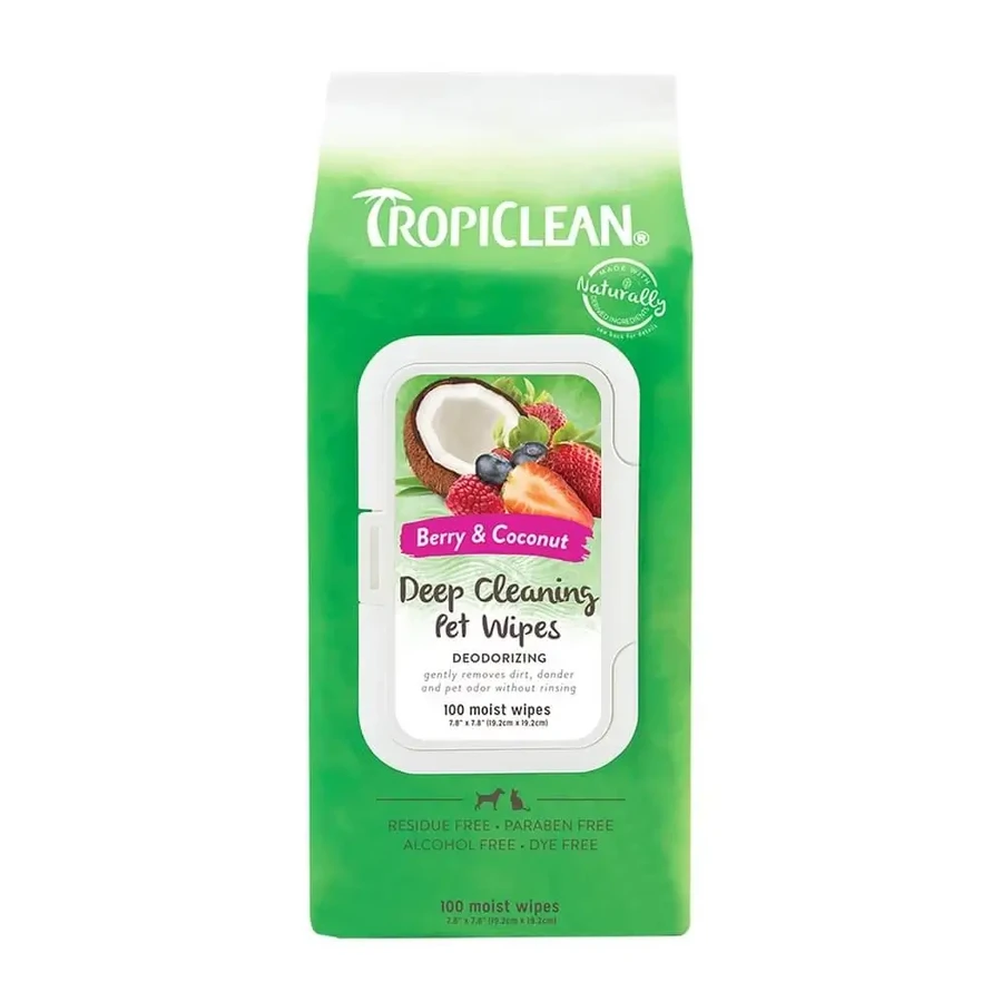 Влажные салфетки для груминга собак и кошек, 100 штук, Tropiclean: цены и характеристики